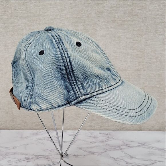 Light Wash Denim Jean Baseball Hat Cap Women's - Picture 2 of 8